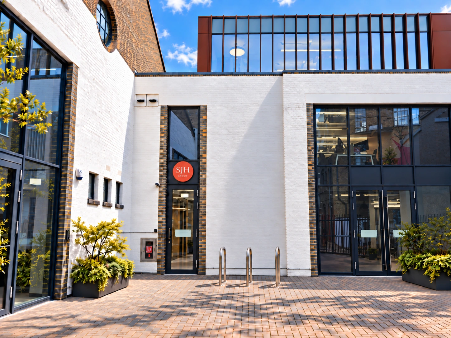 SJH Group office entrance and courtyard